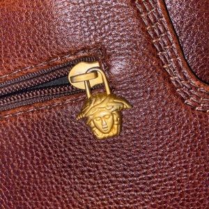 Vintage Gianni Versace brown leather purse